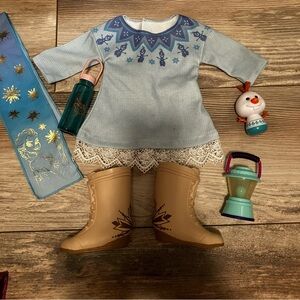 Disney Frozen Doll Ensemble for 18” Doll. In EUC and clean condition